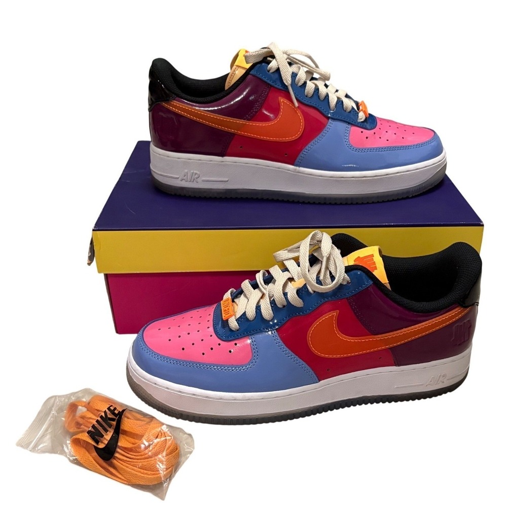 Nike Air Force 1 Low Undefeated Mens 9.5 Multi-Color Patent DV5255-400 Sneaker